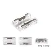 Conector Hebilla Sin Soldadura Cob 2P 8mm 10mm Tira de Luz Suave Monocolor Línea de Conexión Hebilla de Cristal Esquina en Forma de L
