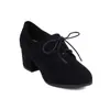 Sapatos Femininos de Primavera e Outono Veludo Fosco Cadarço Bico Redondo Sapatos de Salto Médio Grosso Sapatos de Comércio Exterior X25020012