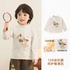 Camiseta base Kaka Panda para meninos com gola semi-alta, camiseta de inverno com manga longa para meninas, roupas de inverno infantis, blusa de outono e inverno para bebês