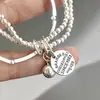 Pulsera de Tres Capas con Cuentas Redondas y Tubos Curvos Estilo Coreano para Mujer, Pulsera de Cuentas de Amistad con Múltiples Círculos, Diseño de Nicho Estilo Ins Inglés