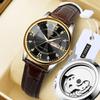 Reloj para Mujer Hueco Cuero Genuino Moda Diamante Transmisión en Vivo con Productos Gotas Luminosas Dropshipping Spot Fondo Transparente Reloj de Cuarzo Tendencia