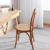 Silla de Comedor de Madera Maciza Nórdica Sin Reposabrazos Silla con Respaldo de Mueble Creativo Silla Individual Casual de Ratán