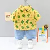 Ropa infantil camisa de dibujos animados para niño traje de verano nuevo de verano para niños pequeños guapo bebé manga corta