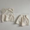Terno de Verão Infantil Personalizado Estilo Coreano para Crianças Pequenas e Médias, Confortável Cor Pura Estilo Casual Manga Curta Shorts Dois