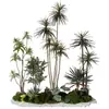 Plantas Verdes Simuladas com Toque de Luxo, Combinação de Paisagismo com Plantas Artificiais, Conjunto Completo de Decorações para Janelas Internas, Design Criativo Biomimético Estilo Wabi-Sabi