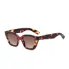 Gafas de Sol Estilo Ojo de Gato Nuevas con Montura Estampado de Leopardo, Protección UV, Moda Europea y Americana, Gafas Decorativas Casuales y Únicas con Bloques de Color