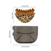 Brocha Facial de Contorno Linfático Estampado de Leopardo Brocha Facial de Contorno Linfático Cepillo Gua Sha para Cuidado de Ojos y Cuello
