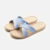 Pantuflas de Masaje Pantuflas de Lino Verano para Mujer Interior Hogar Zapatos de Hombre Pareja Antideslizante Tela para el Hogar Verano