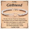 Pulsera de Regalo para Mujer Pulsera Bola de Acero Amor Ilimitado Cadena Ajustable Pulsera de 8 Caracteres Incrustada con Diamantes Pulsera de Amor Dorada