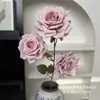 Flores artificiales, rosa Manta de 3 cabezas, para decoraciones de techo de salón de bodas, arreglos de pasillo, flores de seda y ambientación de escenas de hotel