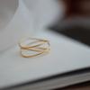 Anillo Nalan S925 Plata Esterlina Tres Capas Línea Entrelazada Ropa de Trabajo Estilo Ins Joyería de Mano R02036