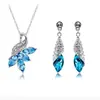 Joias de Cristal de Alta Qualidade Brincos e Colar de Cristal Austríaco Conjunto de Duas Peças - Pingente Amor do Crepúsculo, Moderno e Exquisito