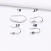 Accesorios para pendientes de oro de 14 quilates con conservación del color, incrustaciones de circonita, flor de ciruelo, trébol, gancho para la oreja, pendientes hechos a mano para bricolaje, accesorios de joyería