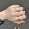 Anel de Relógio Dourado Simulado para Mulheres, Anéis de Casal Estilo Relógio Ouro Areia de Alta Qualidade 520, Design de Anel Aberto Pequeno de Relógio Dourado