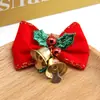 Nuevo Lazo de Navidad DIY Lazo con Mini Campana Lazo Decorativo para Corona de Navidad con Colgante de Campana