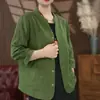 Camisa de manga tres cuartos de verano para madres, versátil, artística, casual, color liso, de una sola capa, chaqueta corta para mujeres petite