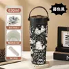 Taza Termo Interior de Cerámica para Mujer, Elegante Taza de Café con Asa de Acero Inoxidable, Botella Portátil de Gran Capacidad para Mantener Fría el Agua con Hielo