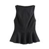 Comercio exterior al por mayor 2024 moda otoño nuevo abrigo delgado decorativo laminado sin mangas transfronterizo Amazon ropa de mujer