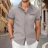 2024 estação independente transfronteiriça verão nova camisa masculina de manga curta moda houndstooth casual simples cor combinando top