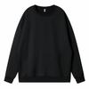 Sudadera lisa de moda para hombre de primavera y otoño, sarga imitación algodón, hombro caído, cuello redondo, 260 g, imitación algodón