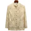 Traje Tang de Seda de Hielo para Hombre de Mediana Edad y Anciano de Manga Larga Casual Primavera Abuelo Estilo Chino Holgado Talla Grande Papá Hanfu