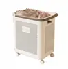 Cesta de Lavandería para el Hogar, Cesta de Almacenamiento para Ropa Sucia, Alta Apariencia, Baño, Cuarto de Ducha, Divisor, Portaropa Móvil, Cesta de Lavado