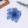 Flores Artificiales Doradas con Purpurina, Huecas, de Doble Capa para Navidad, Decoraciones Navideñas Personalizadas, Flores de Plástico, Árbol de Navidad del Fabricante
