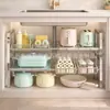 Estante de Almacenamiento para Fregadero de Cocina de Acero Inoxidable Gabinete Multifuncional de Almacenamiento y Organización en Encimera Estante para Utensilios de Cocina Estante de Ollas Multicapa