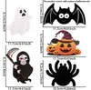Cortina de Seda de Lluvia de Halloween 75*275cm Falda de Mesa Pegatina DIY Decoración de Mesa para Fiesta Calabaza Fantasma Borla Cortina de Mesa