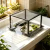Plataforma de sol para acuario de tortugas acrílico, plataforma de sol para acuario de tortugas con comedero integrado, plataforma de sol acrílico