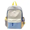 Mochila escolar para mujer, bloques de color dopamina, alto atractivo estético, bolsa para viajes al aire libre y ocio, mochila pequeña estilo universitario