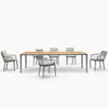 Sofá Pequeno Nórdico Casual Varanda Preguiçoso Deitado Rattan Cadeira Criativa Mesa e Cadeira Mesa de Café Simples Conjunto de Três Peças Pátio