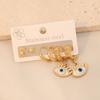 [Ice Meng] 3 pares Aretes de Ojos con Gota de Aceite Aretes de Acero Inoxidable Joyería Transfronteriza Europea y Americana para E547
