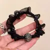 Elástico de Cabelo de Organza com Strass Estilo Suave Corda de Cabelo de Gaze Plissada Elástico Simples de Alta Elasticidade para Mulheres