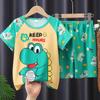 Pijama infantil de estilo coreano transfronteiriço verão pijama infantil de manga curta terno meninas tamanho e grande bebê infantil comércio exterior desgaste doméstico