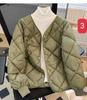Amazon transfronterizo otoño e invierno nuevo versión coreana de algodón acolchado suelto con diamantes yeso chaqueta acolchada corta para mujer ropa pan capa de chaqueta acolchada corta comercio exterior