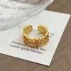 Anel Largo Vazado Vintage Retrô em Forma de Diamante para Mulheres, Anel de Moda de Personalidade de Nicho Temperamento para Mulheres