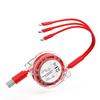 Cable de datos telescópico tres en uno carga rápida tres cabezales un arrastre tres línea de carga rápida para teléfono móvil regalo de actividad