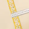 4.5cm Nuevo Estilo Étnico Bordado Lentejuela Encaje Adorno Encaje Vintage Malla Base Hilo Dorado Accesorios para Ropa