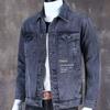 Abrigo vaquero holgado para hombre, chaqueta vaquera lavada, estilo retro japonés de talla grande, color mapache, primavera 2023