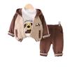 Chaqueta de Polar para Niños Otoño e Invierno Estilo Nuevo Estilo Extranjero Abrigo de Algodón Niños Pequeños y Medianos Uniforme de Béisbol Acolchado Conjunto de Tres Piezas Engrosado Venta al por Mayor