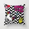 Suministro directo de fábrica funda de almohada creativa cuadrada de dibujos animados de unicornio linda funda para cojín de respaldo de sala de estar dormitorio del hogar