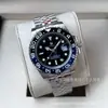 Reloj Rolex GMT con Bisel Coke, Reloj de Greenwich, Reloj Mecánico Rolex, Reloj Impermeable de Acero Inoxidable con Correa de Cuero para Hombre