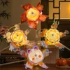 Festival de Mitad de Otoño Linterna Bolsa Infantil Linterna Paquete de Materiales DIY Linterna Luminosa Linterna de Puesto Molinillo de Viento Giratorio 360 Grados