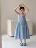 Vestido Casual de Tirantes a Cuadros para Niñas 2026 Verano Estilo Coreano Versátil Holgado sin Mangas para Niñas