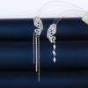 Pendientes con borlas y forma de perla, estilo coreano, diseño elegante, pendientes de circonita con microincrustaciones de alta calidad para mujer