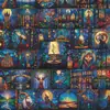50 Piezas de Pegatinas Coloridas Estilo Vidrio de Ventana, Castillo de Animales Retro, Para Diario, Guka, Decoración de Maletas, Bricolaje, Venta al por Mayor Más Vendida