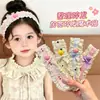Faixa de cabelo de tricô floral com velcro para mulheres, presilha de franja floral doce, faixa de cabelo para arrumar o cabelo, acessório de cabelo estilo pastoral francês