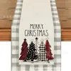 Caminho de Mesa de Natal Novo Transfronteiriço da Amazon, Venda Direta da Fábrica Jogo Americano Estampado com Árvore de Natal e Papai Noel