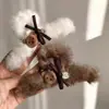 Grampo de Cabelo de Urso de Pelúcia Outono e Inverno para Mulheres, Presilha Grande Fofa para Penteados no Topo da Cabeça, Acessório de Cabelo Presilha Tubarão